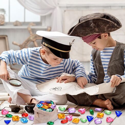 18PCS Diving Gem Pool Toys, Acrylic Big Colorful Diamonds Pirate Treasure Diving Gems Underwater Swimming Toys for Kids Summer Pool Beach Party Favor Games Gifts in Saudi Arabia
