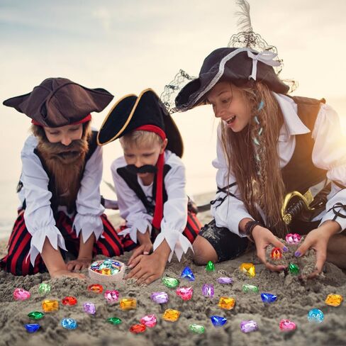18PCS Diving Gem Pool Toys, Acrylic Big Colorful Diamonds Pirate Treasure Diving Gems Underwater Swimming Toys for Kids Summer Pool Beach Party Favor Games Gifts in Saudi Arabia