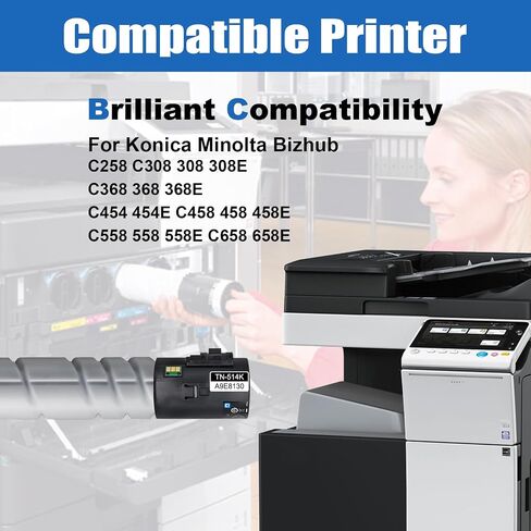 TN324 TN514 Toner Cartridge Replacement for Konica Minolta TN-324 TN 324 TN-514 TN514Compatible with Bizhub C258 C308 C368 Printer (28000 Pages, Magenta) in Saudi Arabia