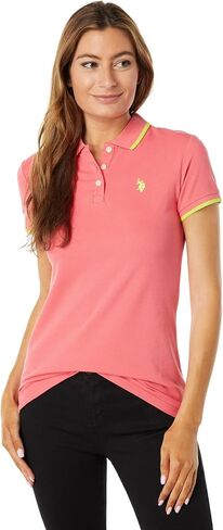 U.S. Polo Assn. Ladies Classic Stretch Pique Polo Shirt Persimmon M in Saudi Arabia