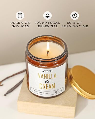 AOOVOO Sandalwood Oud Candle - Sandalwood Candle, Scented Candles, Soy Candles, Aromatherapy Candle, Soy Wax Candle, Candle for Home Scented, 9oz in Saudi Arabia