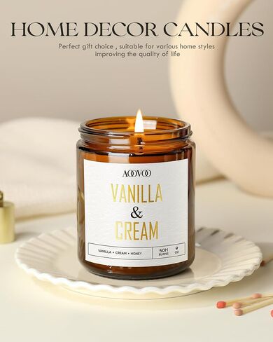 AOOVOO Sandalwood Oud Candle - Sandalwood Candle, Scented Candles, Soy Candles, Aromatherapy Candle, Soy Wax Candle, Candle for Home Scented, 9oz in Saudi Arabia