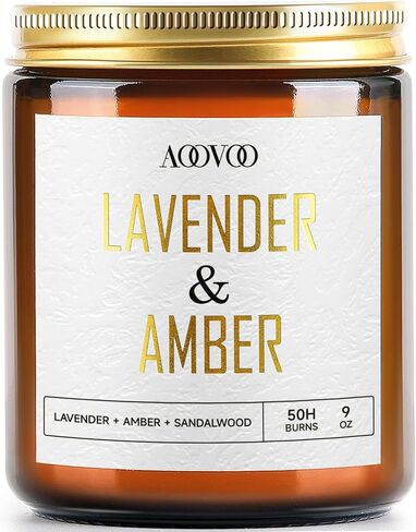 AOOVOO Sandalwood Oud Candle - Sandalwood Candle, Scented Candles, Soy Candles, Aromatherapy Candle, Soy Wax Candle, Candle for Home Scented, 9oz in Saudi Arabia