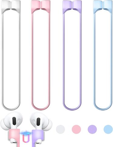 أشرطة مغناطيسية قوية للغاية مضادة للفقد لأجهزة AirPods، حبل رياضي من السيليكون الناعم الملون متوافق مع Airpods 1st 2nd 3rd Generation Pro 3 2 1، حبل حبل للرقبة - أسود in Kuwait