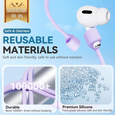 أشرطة مغناطيسية قوية للغاية مضادة للفقد لأجهزة AirPods، حبل رياضي من السيليكون الناعم الملون متوافق مع Airpods 1st 2nd 3rd Generation Pro 3 2 1، حبل حبل للرقبة - أسود in Kuwait