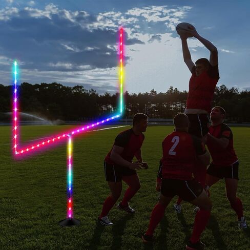 Hiboom 16.4 قدم LED ملعب كرة قدم أضواء عمود الهدف 16 لون متغير مقاوم للماء LED ضوء التحكم عن بعد لـ 8 أقدام وأصغر لعبة كرة قدم في الفناء الخلفي في الليل (لا يشمل عمود الهدف) in Kuwait