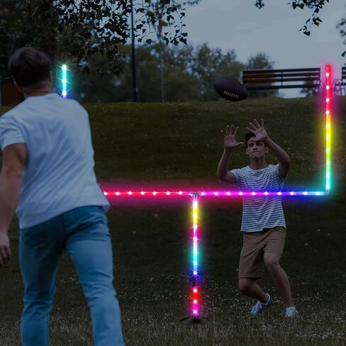 Hiboom 16.4 قدم LED ملعب كرة قدم أضواء عمود الهدف 16 لون متغير مقاوم للماء LED ضوء التحكم عن بعد لـ 8 أقدام وأصغر لعبة كرة قدم في الفناء الخلفي في الليل (لا يشمل عمود الهدف) in Kuwait