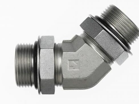 Brennan Industries 6808-16-16-NWO-FG Forged Steel 45 Degree Elbow Tube Fitting, 1-5/16"-12 SAE ORB x 1-5/16"-12 SAE ORB Thread, 1" Male Adjustable O-Ring Boss x 1" Male Adjustable O-Ring Boss in Saudi Arabia