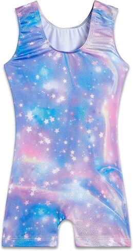 Girls Gymnastics Leotards for 6-7 Years Old Sparkly Green Donuts Print Sleeveless Biketard with Shorts Classic Unitards in Kuwait