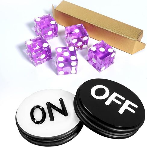 Instant Casino Craps Game Set. Including 5 of 19mm Precision Casino Dice with Matching Serial Numbers, 3-Inch Craps On/Off Dealer Puck Button in Saudi Arabia