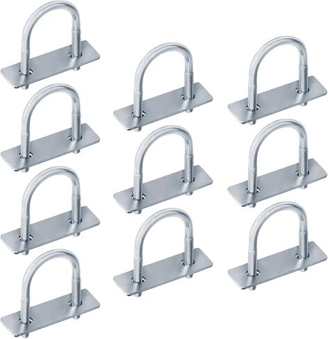 10 قطع من البراغي المستديرة على شكل حرف U بعرض داخلي 42 مم تقبل حجم الأنبوب الاسمي: 1-1/4 بوصة (أنبوب OD 1-5/8 بوصة)، طول 89 مم من الفولاذ مع صامولة ولوحة وقطر الخيط: 5/16 بوصة in Kuwait