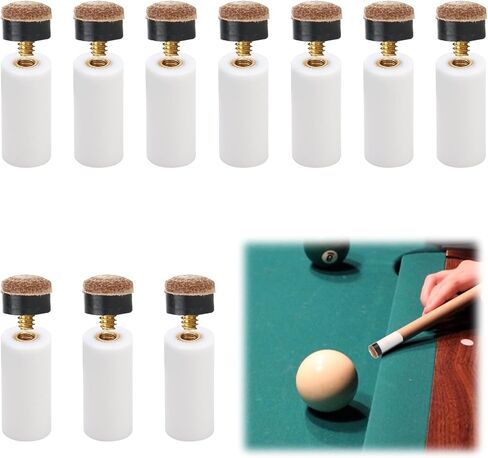 10 Sets Billiard Cues Tips Replacement Kit, 12mm Pool Cue Stick Ferrules with Screw On Pool Cue Tips, Pool Stick Tips is Practical and Convenient to Use in Saudi Arabia
