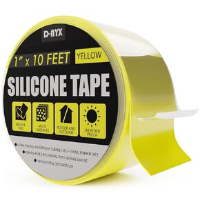 Magic Self Fusion Grip Tape - Yellow Silicone Rubber Wrap for Pull Up Bars, Barbells, Dumbbells, Sports and Gym Equipment, and Tools, Baseball Bat Grip Tape