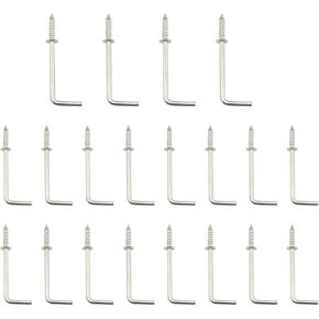 20PCS 2.8 Inch 7 Shape Screw Hook Carbon Steel L Shape Hook Metal Cup Hook Suitable for Exhibition Stand and Hanging Items