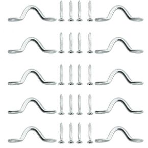 TAODAN 10PCS Ceiling Wall Mount Hook M5 316 Stainless Steel Eyelet with Ceiling Wall Mount U Hook with Screw for Hanging Light String Hammock Chain Plant