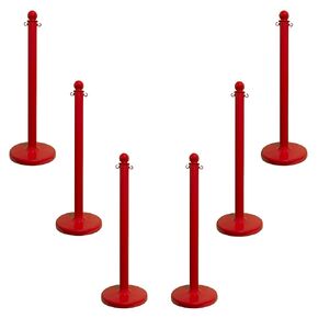 Mr. Chain 96401-6 White Stanchion, 2.5" link x 40" Overall Height, Pack of 6