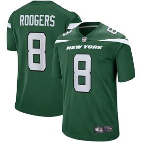 Nike Aaron Rodgers New York Jets NFL Kids Youth 8-20 Gotham Green Home On-Field Game Day Jersey (US, Numeric, 18, 20, Regular)