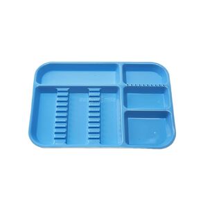 Dental Medical Instrument Trays Set-Up Procedure Divided Compartment Holder Large Organizer Flat Autoclave Plastic for Surgical lab Tattoo permanent makeup Beauty Salon