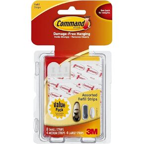3M Command 17200CL شرائط إعادة تعبئة متنوعة، 8 صغيرة 4 متوسطة 4 شرائط كبيرة، 3 عبوات in Kuwait