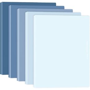 Whaline 5Pcs A4 Plastic Presentation Book Gradient Green Binder with Clear Plastic Cover 30 Pockets A4 Portfolio Folder File Folder with Plastic Sleeves for School Office Home Document Artwork Photo