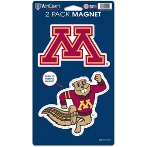 WinCraft NCAA University of Minnesota Gophers 2-Pack Die Cut Magnet Set