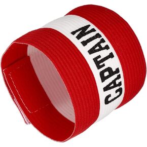 YOKIVE Captain Armband, Nylon Protective Arm Badge, Adjustable Flexibility, Great for Team Training, Competitions (Red, 11.8 x 3.5 Inch)