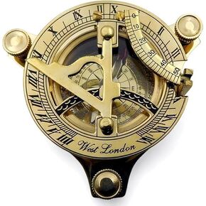 Solid Brass Sundial Compass Antique Nautical Vintage Fully Hand Made Fully Functional Sundial Compass.