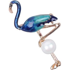 Flamingo Brooch Santa Claus Jewelry Christmas Decor Enamel Lapel Pin Pearl Brooch Pins Flamingo Lapel