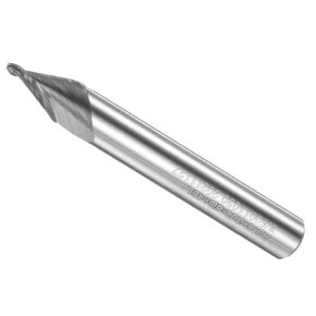 Tapered Ball Nose End Mill, 0.5mm Radius 6mm Shank 30 Degree Angle, Micro-Grain Carbide 2 Flutes Milling Cutter CNC Router Bit - (Applications: for Stainless Steel Aluminum)