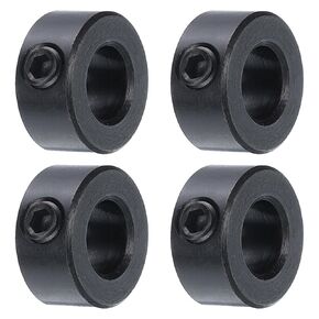 uxcell 4pcs Set Screw Collars 5/16" Bore Carbon Steel Shaft Collars, 5/8" OD, 5/16" Width Axle Collar Clamp for Linear Rod Shaft Guide, Black Oxide
