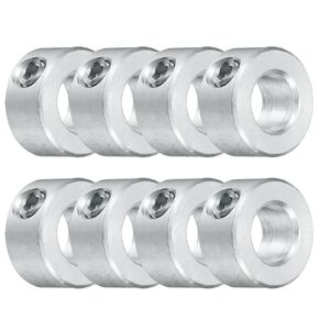 uxcell 8pcs Set Screw Collars 5/16" Bore, Aluminum Shaft Collars, 5/8" OD and 5/16" Thickness, Set Screw Clamp Collar, Stop Collar for Linear Rod Shaft Guide