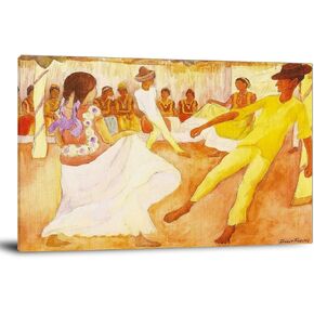 LIXI Wall Art Diego Rivera Prints Baile en Tehuantepec Canvas Painting Modern Home Farmhouse Aesthetic Room Decor,Unframed 16x24inch
