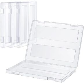 A4 File Box Paper Photo Storage Box A4 Portable Project Case Clear Plastic Document Magazine Organizer Box for Office School Supplies Accessories 12.52 x 9.5 x 0.95 Inch (6 Pieces)
