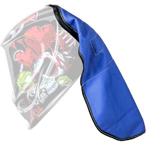 Brown Welding Helmet Bib Extended Split Wrap-Around Leather Heat Resistant Helmet Bib with Press Fit Seal, for Most Welding Helmets