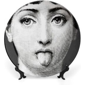 Lina Cavalieri Plate, Wall Decorative Plate, Mysterious Face Plate Wall Hanging Decoration,Including Bracket and Special Spring Hook, 8 Inch, S9