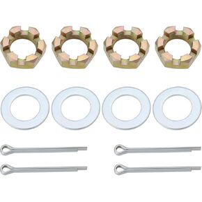 2 Sets Trailer Nut Kit 1 inch Carbon Steel Shaft Washers 2.3 inches Long Cotter Pins Compatible with 1" Shaft Spindle for Trailer RV Boat