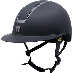 Tipperary Equestrian Horse Riding Helmet - Windsor - English Style Protective Horseback Riding Apparel - Customizable Fit and Cooling Ventilation - Black Chrome - Wide Brim - M