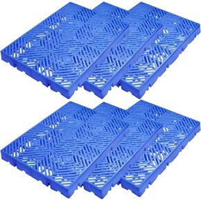 Plastic Pallet for Basement Storage, 6 Pcs Waterproof Plastic Pallet Ventilation Floor Pallet Grid Mat Lightweight Storage Pallet Grid Pad for Supermarket Garages Warehouses, 23.6x15.7x1.2In