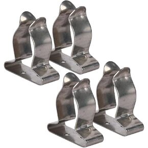 Amarine Made 4 Pack of Stainless Steel Boat Hook Spring Clamp Holder Bracket Clip, Marine Spring Clip (9824S: I.d. 1" to 1-3/4")
