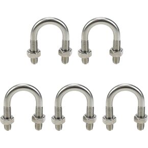 5Pcs M8x25 U-Bolt U Screws 304 Stainless Steel Fastener for 25 Pipe Dia. in Kuwait