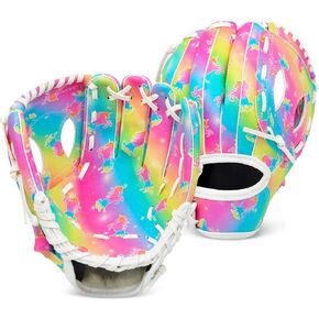 Kids Baseball Glove, Softball Gloves, Kids Girls Toddlers Baseball Softball Mitt, 9''-10.5'' T-Ball Glove for Training and Beginner Play, Left Hand Glove, Right Hand Throw