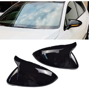 1 Pair Black Rearview Mirror Cover Left Right Side Mirror Covers Caps for VW Golf MK7 7.5 GTI 7 Golf 7 R (Carbon Fiber)
