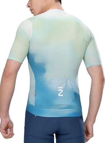 INBIKE Breathable Cycling Jersey Men, Moisture Wicking Full Zipper Short Sleeve with 3 Rear Pockets Quick Dry Reflective in Kuwait