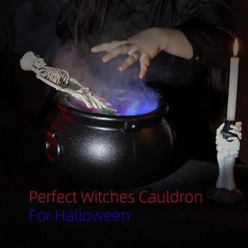 صانع الضباب في مرجل كبير للساحرات لجميع القديسين - آلة ضباب صغيرة USB مع أضواء LED وغطاء سبلاش لخزانات الأسماك والمزهريات وتزيين الصخور in Kuwait