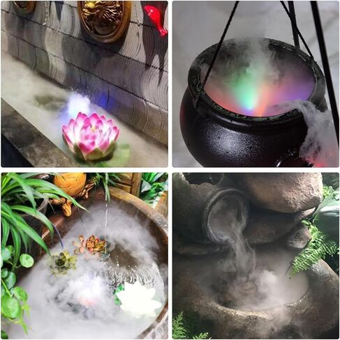 صانع الضباب في مرجل كبير للساحرات لجميع القديسين - آلة ضباب صغيرة USB مع أضواء LED وغطاء سبلاش لخزانات الأسماك والمزهريات وتزيين الصخور in Kuwait