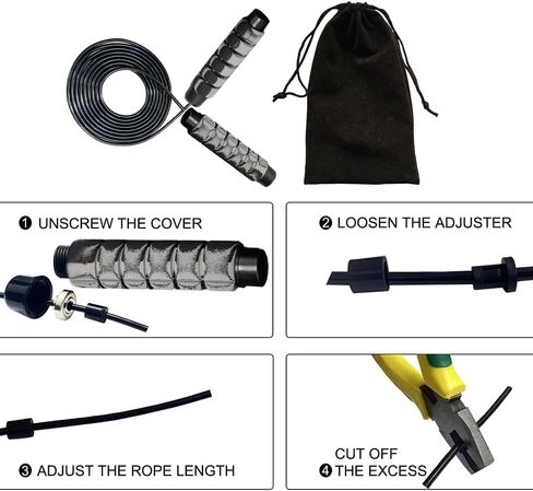 Home Exercise Adjustable Jump Rope for Women,Men,Tangle-Free Skipping Rope with Ball Bearings for Fitness,Speed Jump Rope for Workout in Saudi Arabia