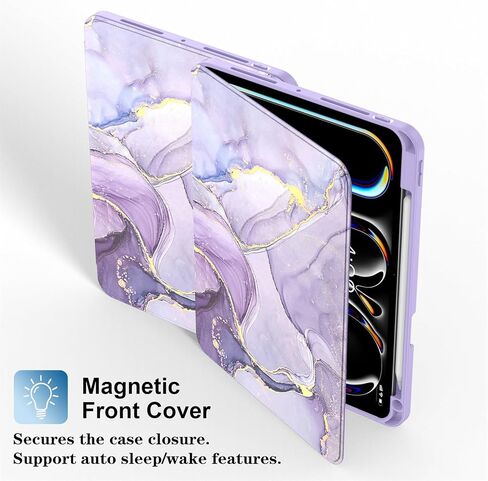 حافظة Supveco لجهاز iPad Pro 11 بوصة (M4) 2024 مع حامل قلم رصاص - [تدعم شحن قلم Apple + الاستيقاظ/السكون التلقائي]، حافظة قابلة للطي ممتازة مع غطاء خلفي ناعم نحيف من مادة TPU لجهاز iPad Pro 11 بوصة - كتاب أسود in Kuwait