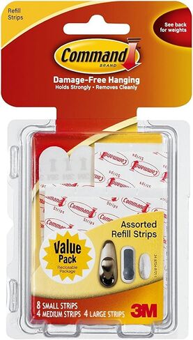 3M Command 17200CL شرائط إعادة تعبئة متنوعة، 8 صغيرة 4 متوسطة 4 شرائط كبيرة، 3 عبوات in Kuwait