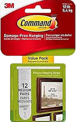 شريط تعليق الصور متوسط ​​الحجم من كوماند 2363829، 12 قطعة (17204-12ES) in Kuwait