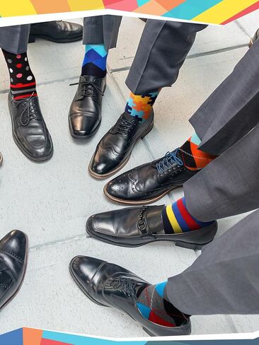 8 Pairs Dress Socks for Men Size 10-13 Cotton Crew Socks Bulk Business Casual Socks Gifts for Men Dad Grandpa in Kuwait